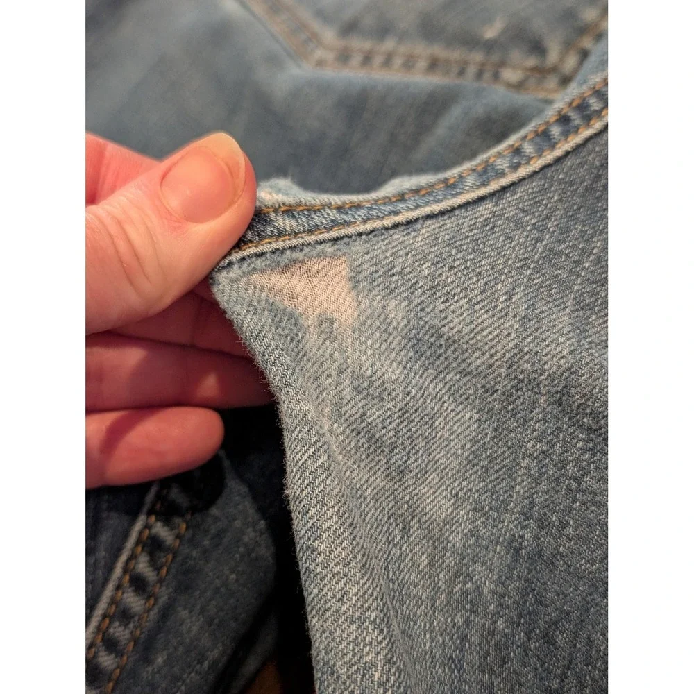 Carhartt Jeans Mens 34x34 Blue Rugged Flex Straight Leg Stretch Denim Paint - Picture 16 of 16